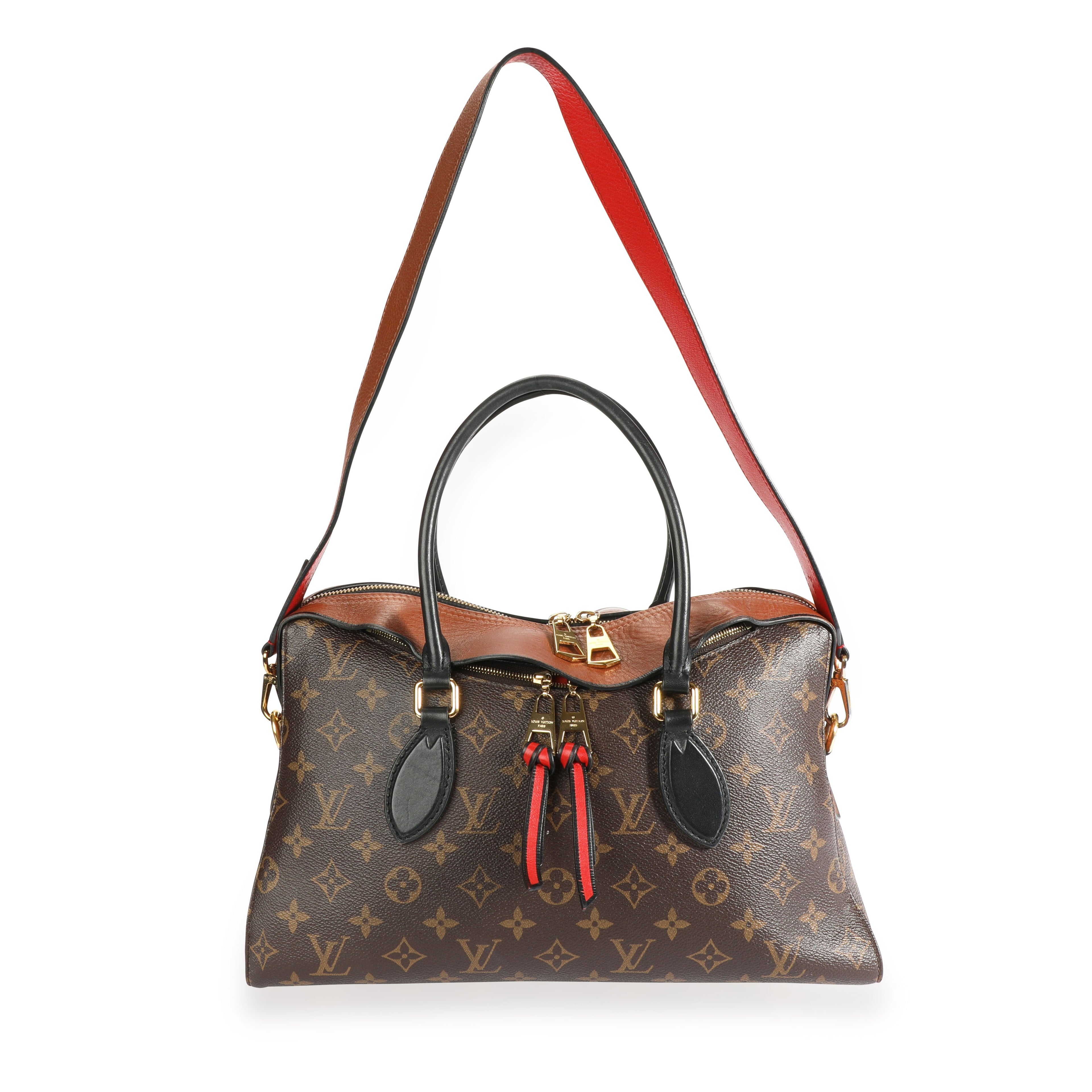 Louis Vuitton Louis Vuitton Monogram Canvas & Caramel Leather Tuileries Satchel