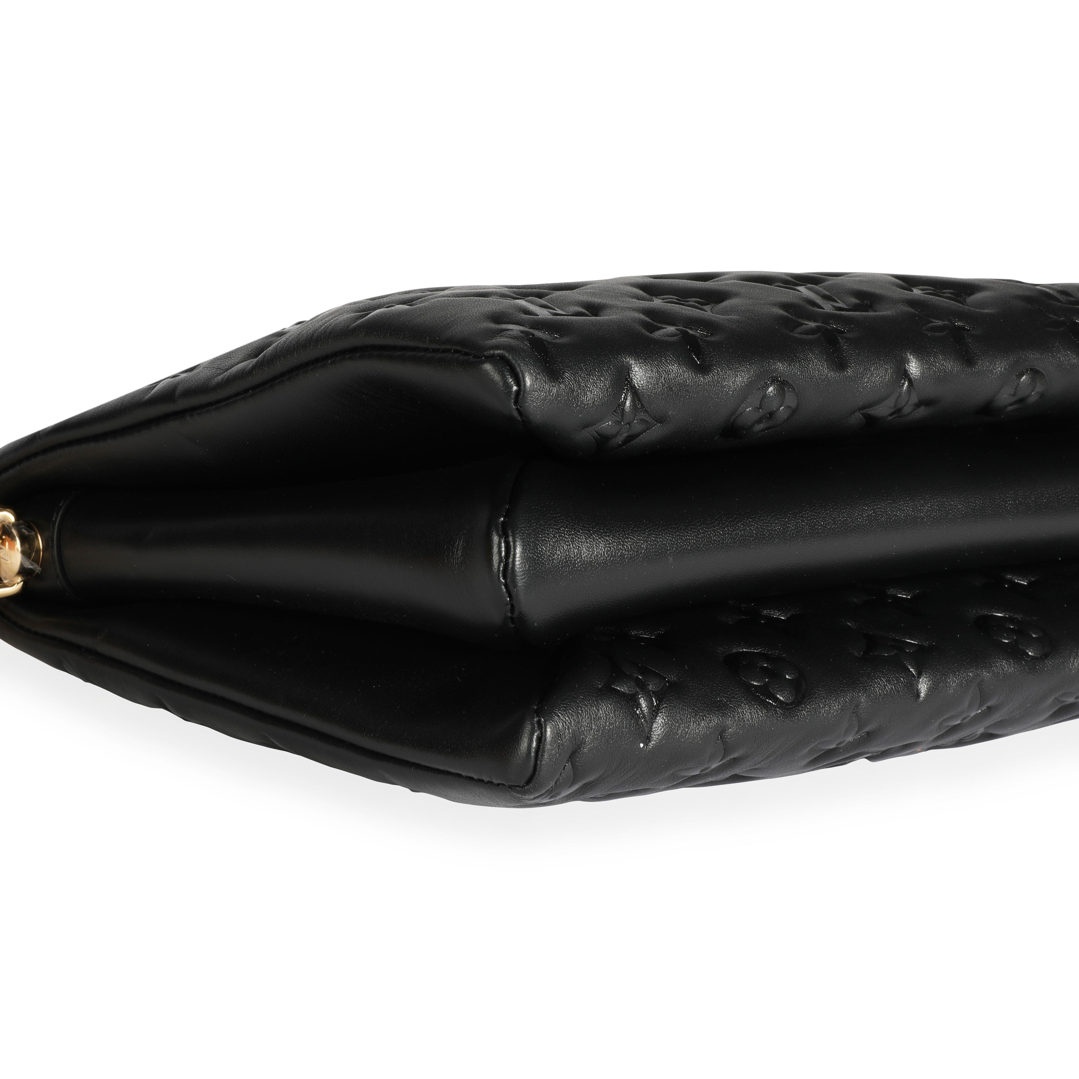 Louis Vuitton Louis Vuitton Black Monogram Embossed Lambskin Coussin MM