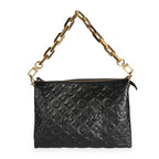 Louis Vuitton Louis Vuitton Black Monogram Embossed Lambskin Coussin MM