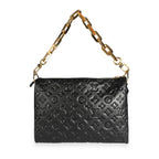Louis Vuitton Louis Vuitton Black Monogram Embossed Lambskin Coussin MM