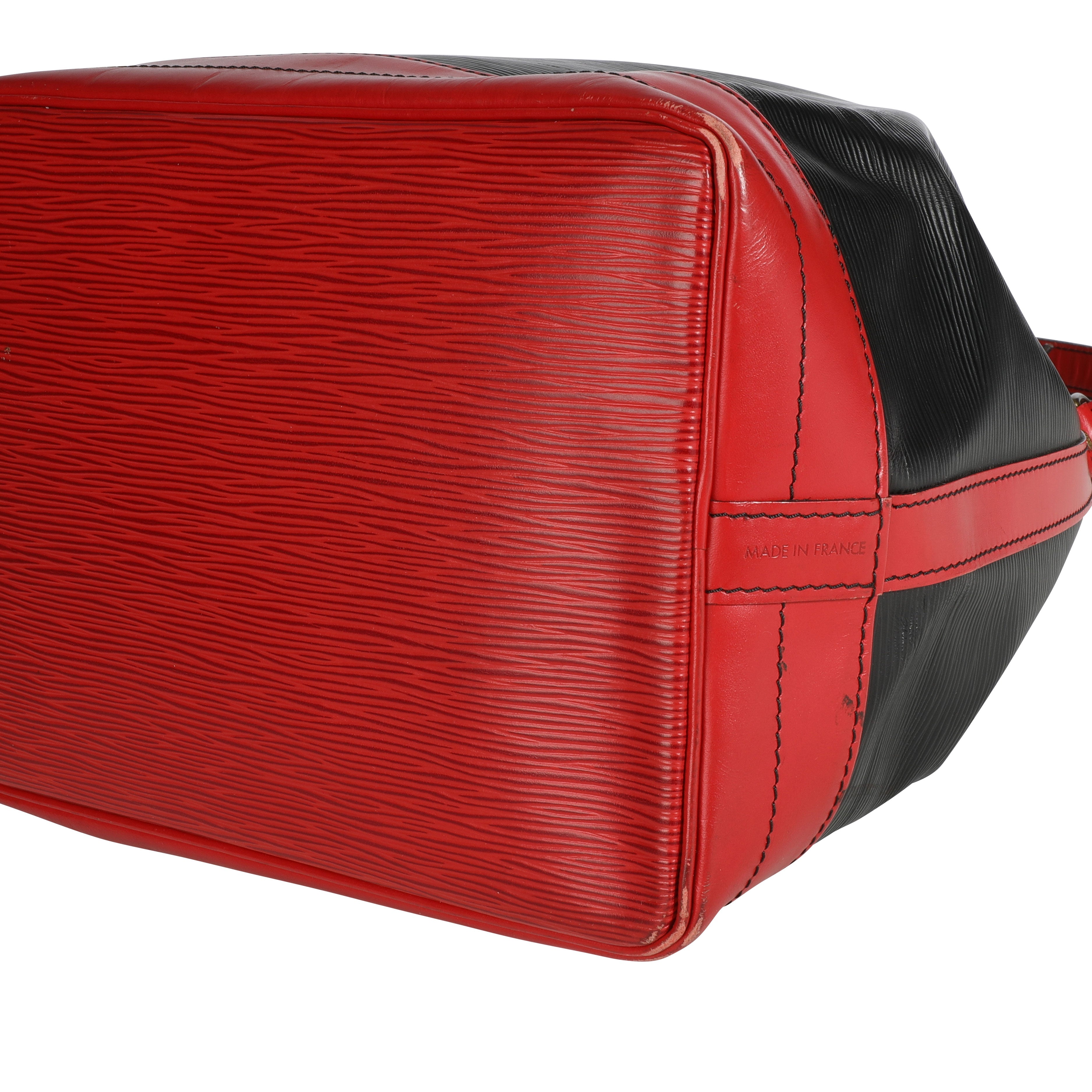 Louis Vuitton Louis Vuitton Vintage Black & Red Epi Leather Noé Bag