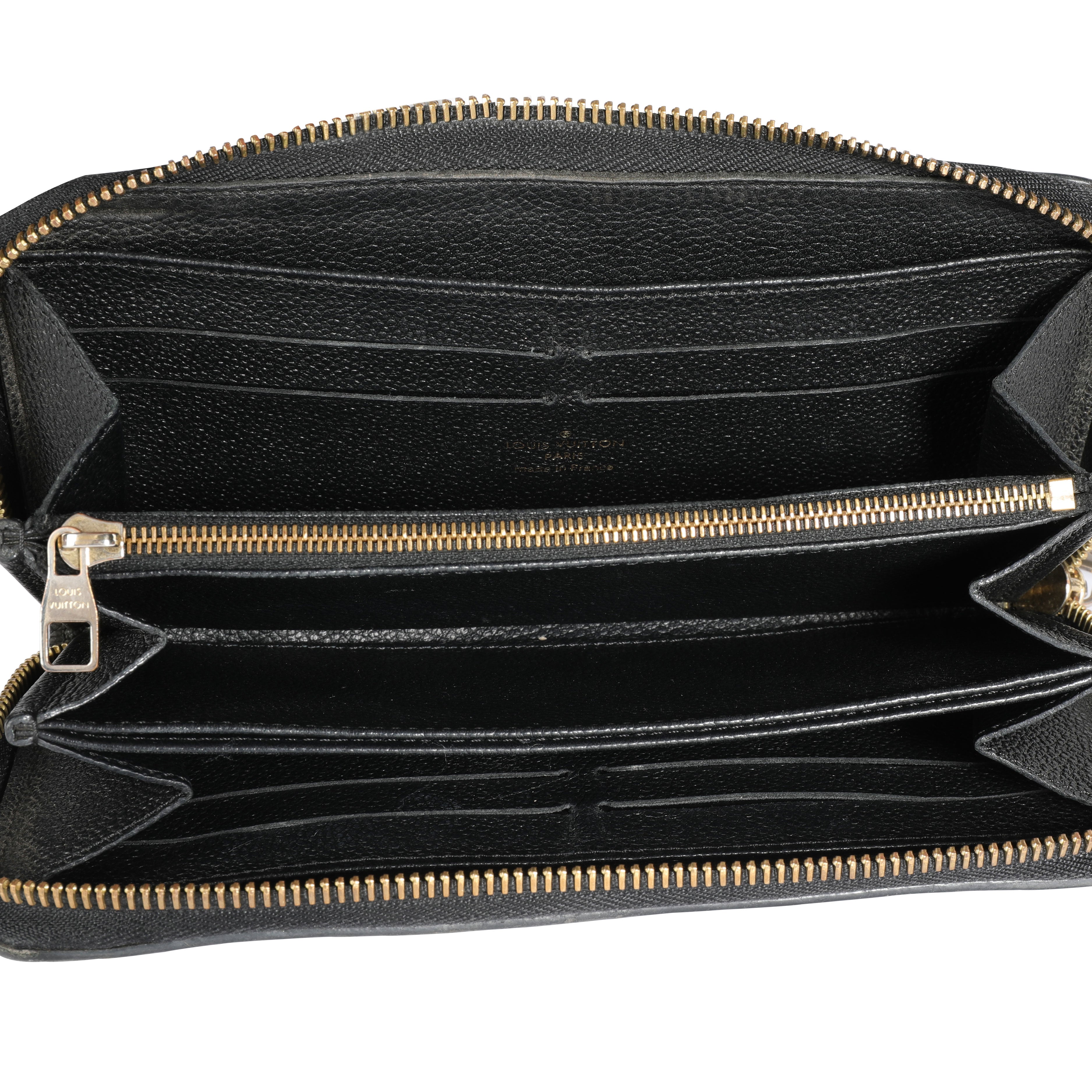 Louis Vuitton Louis Vuitton Black Monogram Empreinte Leather Zippy Wallet