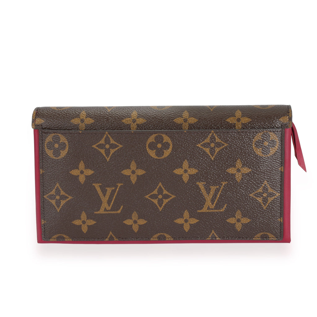 Louis Vuitton Louis Vuitton Monogram Canvas & Aurore Leather Flore Wallet