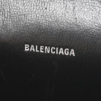 Balenciaga Metallic Calfskin Crocodile Embossed Hourglass Chain Cardholder Silver