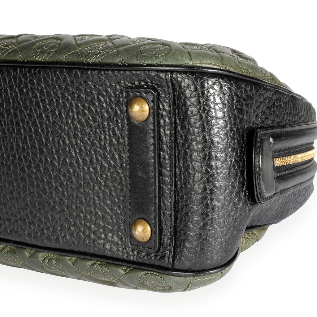 Louis Vuitton Louis Vuitton Olive Monogram Quilted Lambskin & Black Pebbled Leather Mizi Vienn