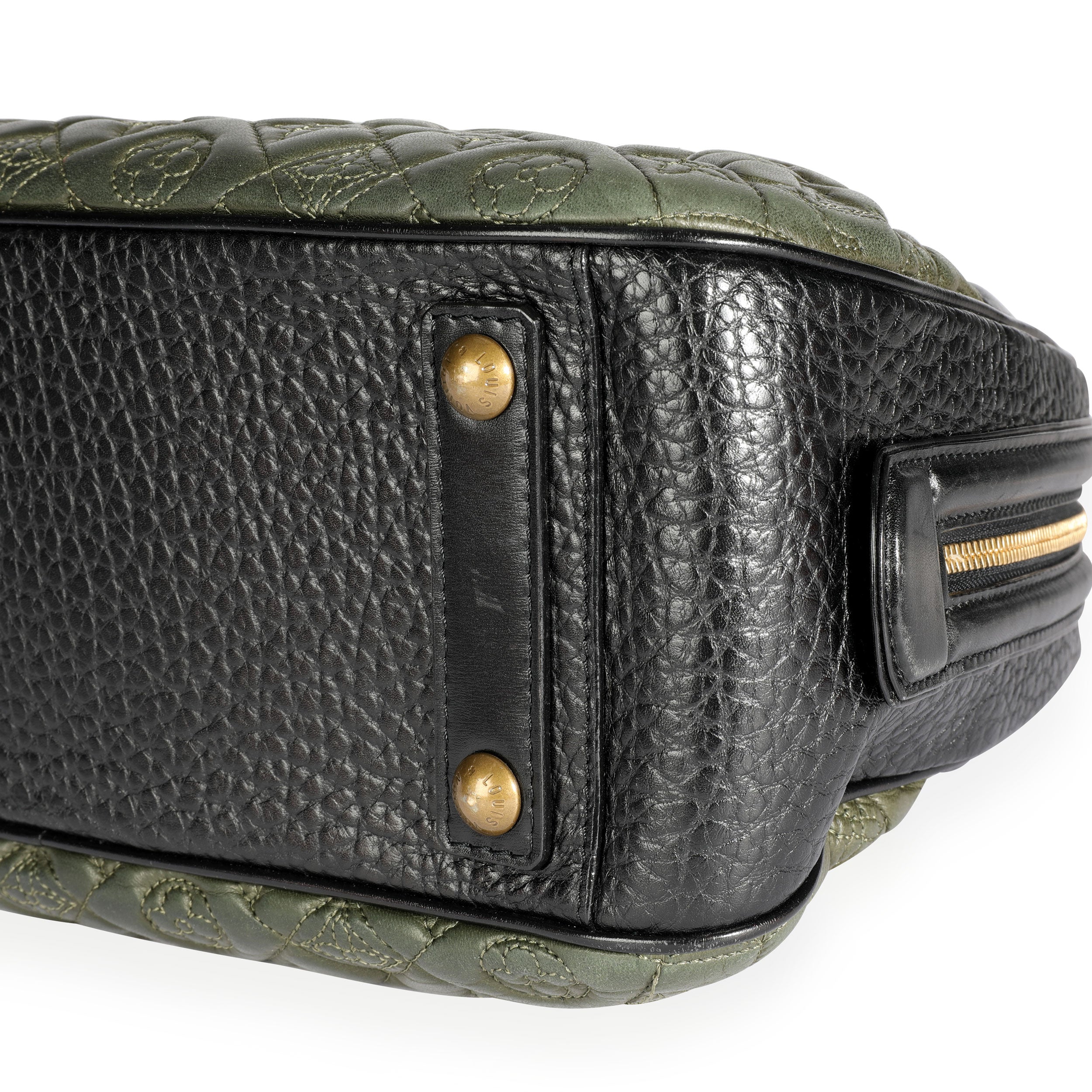Louis Vuitton Louis Vuitton Olive Monogram Quilted Lambskin & Black Pebbled Leather Mizi Vienn