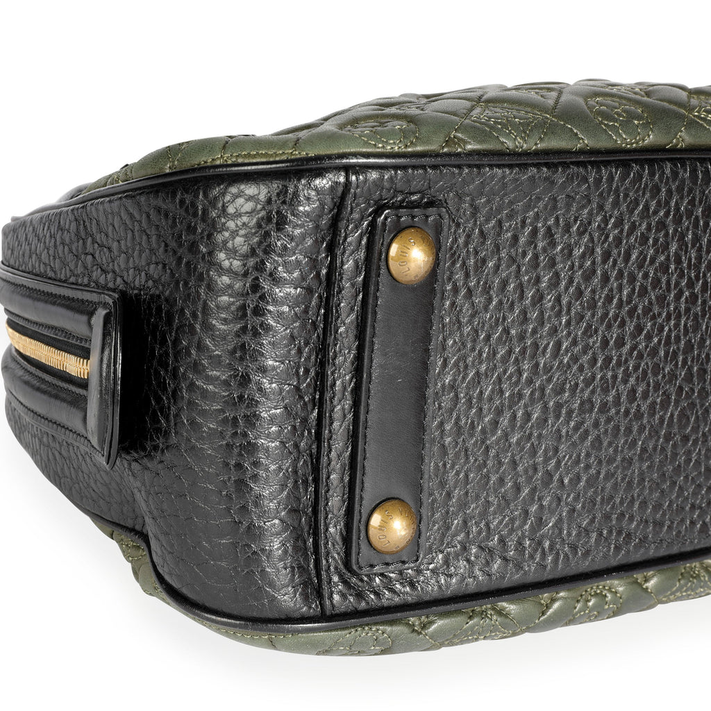 Louis Vuitton Louis Vuitton Olive Monogram Quilted Lambskin & Black Pebbled Leather Mizi Vienn