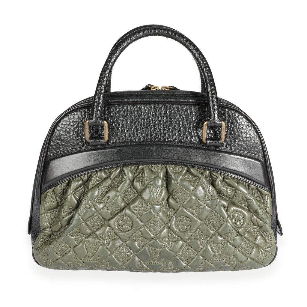 Louis Vuitton Louis Vuitton Olive Monogram Quilted Lambskin & Black Pebbled Leather Mizi Vienn