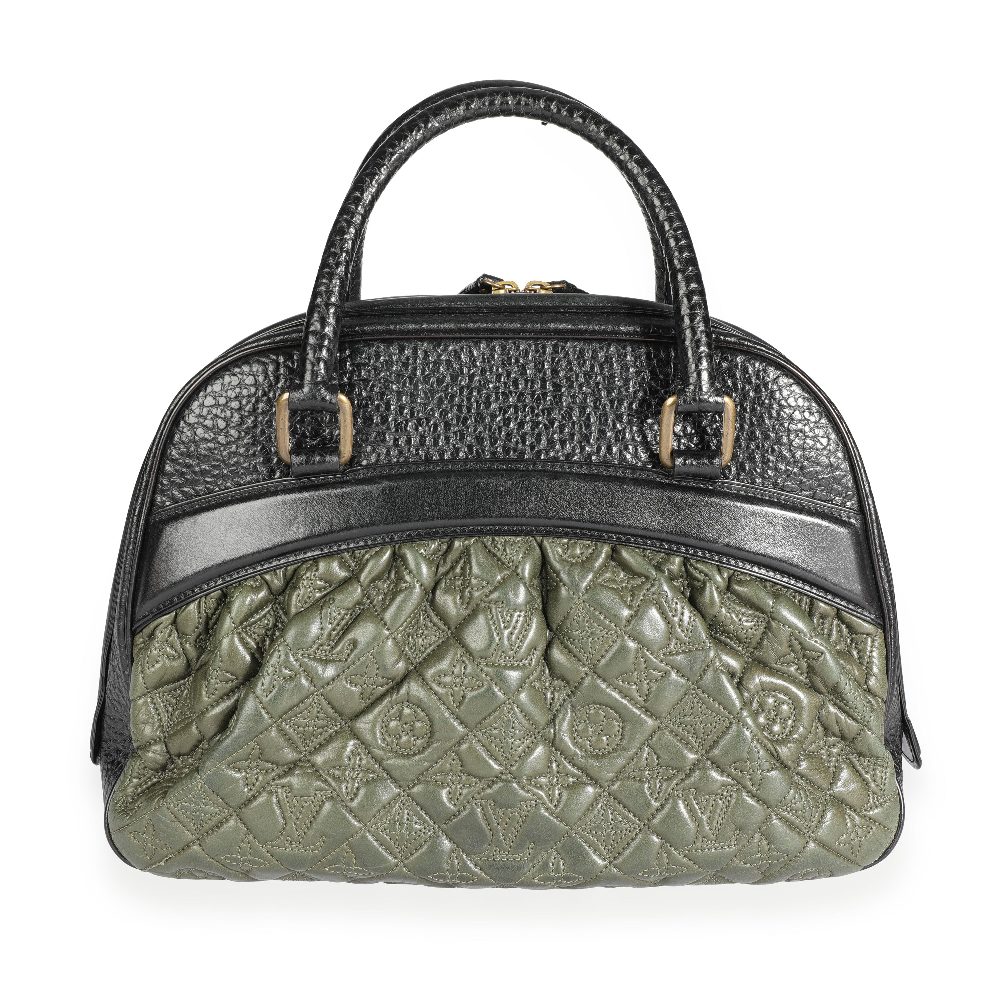 Louis Vuitton Louis Vuitton Olive Monogram Quilted Lambskin & Black Pebbled Leather Mizi Vienn