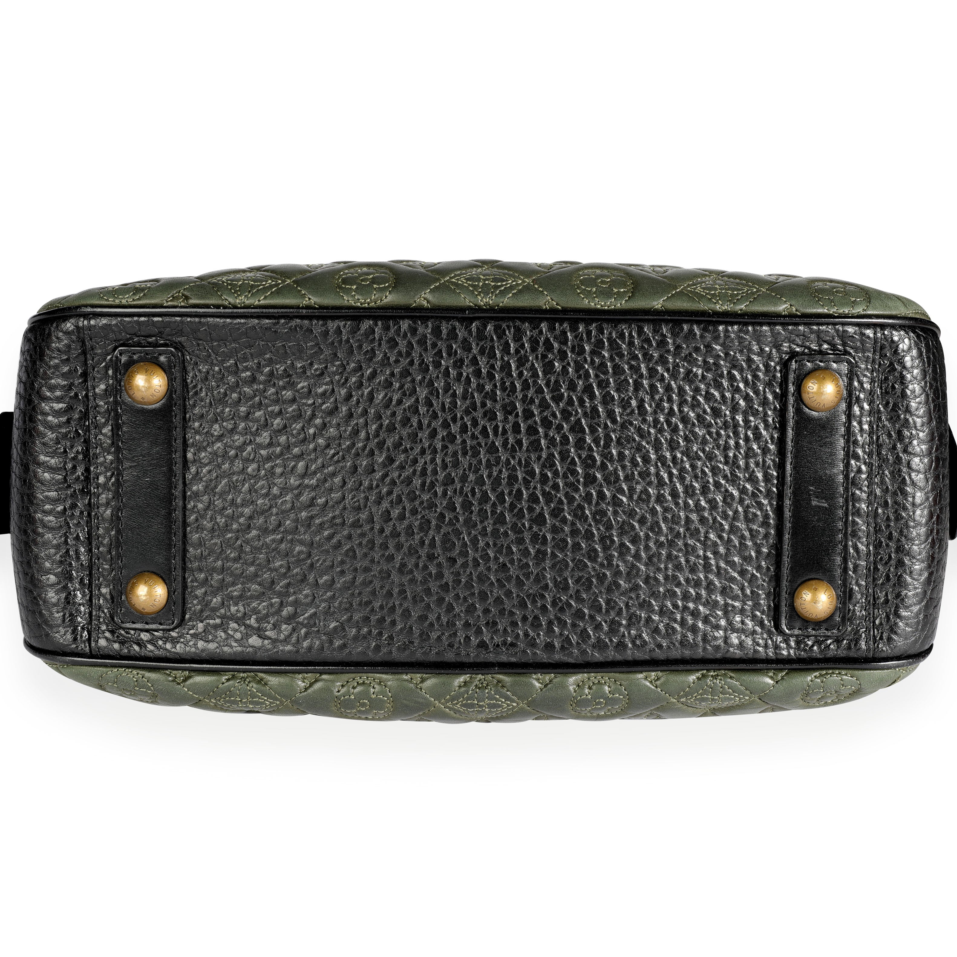 Louis Vuitton Louis Vuitton Olive Monogram Quilted Lambskin & Black Pebbled Leather Mizi Vienn