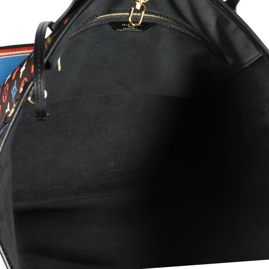 Louis Vuitton Louis Vuitton Black Multicolor Game On Monogram Canvas Neverfull MM