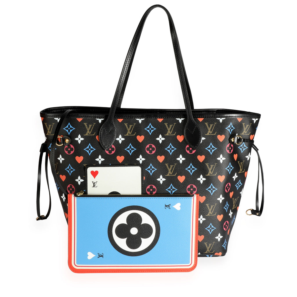 Louis Vuitton Louis Vuitton Black Multicolor Game On Monogram Canvas Neverfull MM