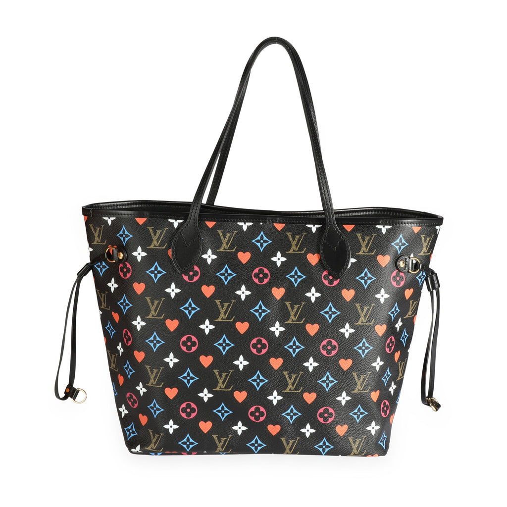 Louis Vuitton Louis Vuitton Black Multicolor Game On Monogram Canvas Neverfull MM