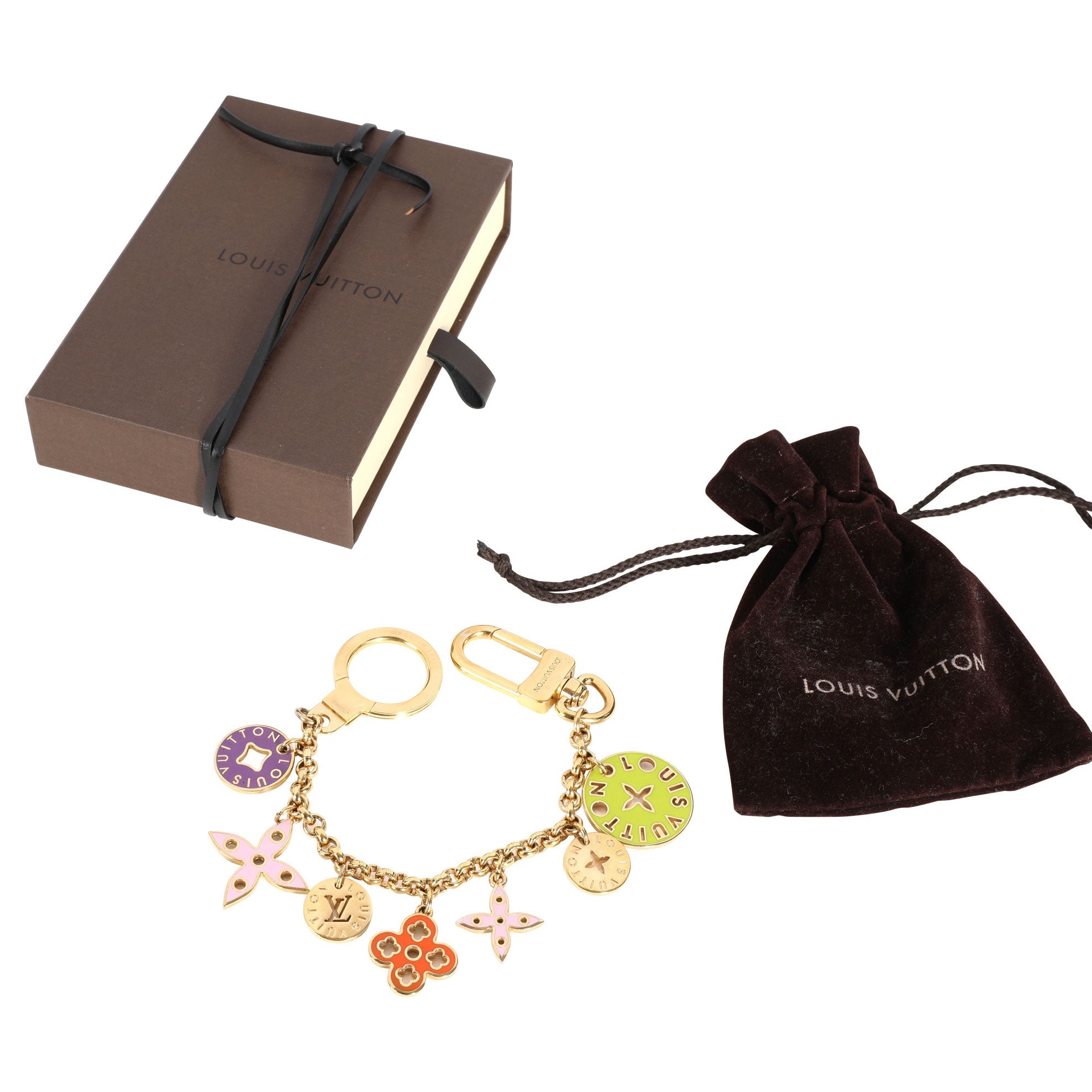 Louis Vuitton Louis Vuitton Gold-Plated & Multicolor Enamel Porte Cles Looping Bag Charm