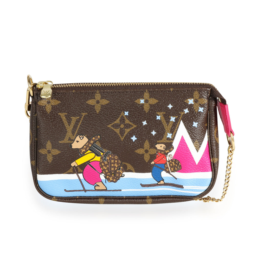 Louis Vuitton Louis Vuitton Monogram Canvas Bears on Skis Mini Pochette Accessoires