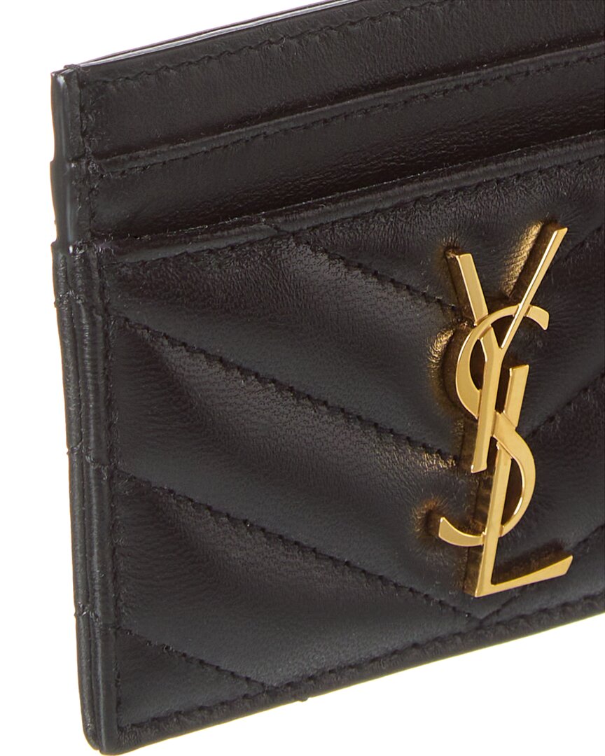 Saint Laurent Monogram Matelasse Lambskin Leather Card Holder