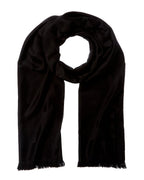 Saint Laurent Cassandre Jacquard Wool Scarf Black