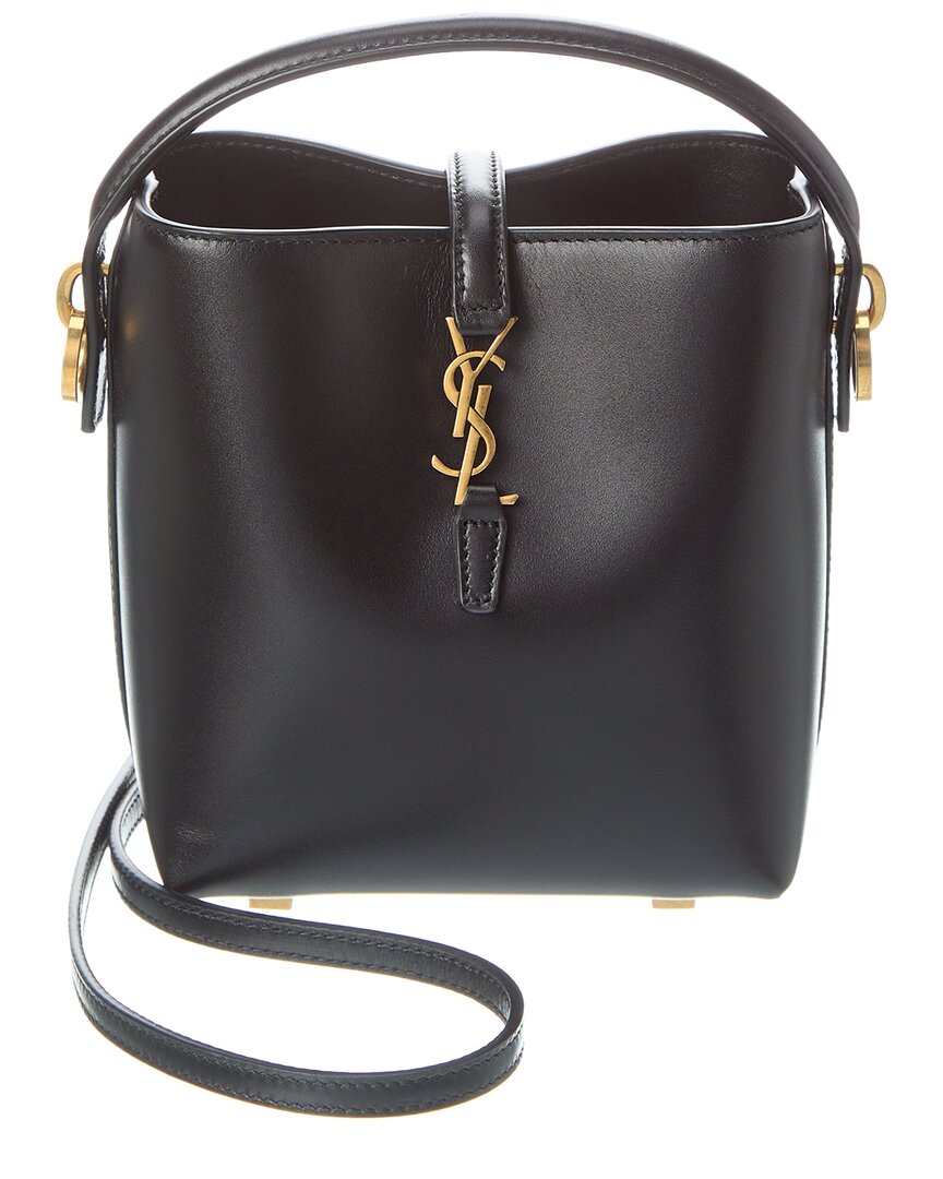 Saint Laurent Le 37 Mini Leather Bucket Bag, Ns