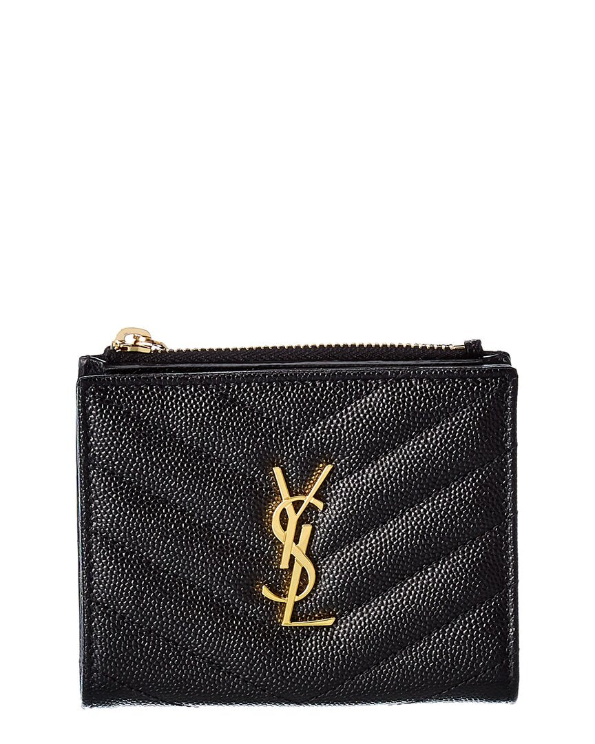Saint Laurent Monogram Matelassé Leather Card Holder