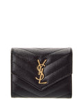 Saint Laurent Cassandre Leather French Wallet, Black