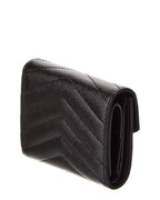 Saint Laurent Cassandre Leather French Wallet, Black