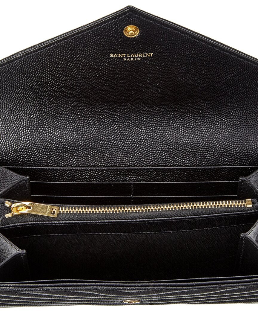 Saint Laurent Large Monogram Matelasse Leather Continental Wallet