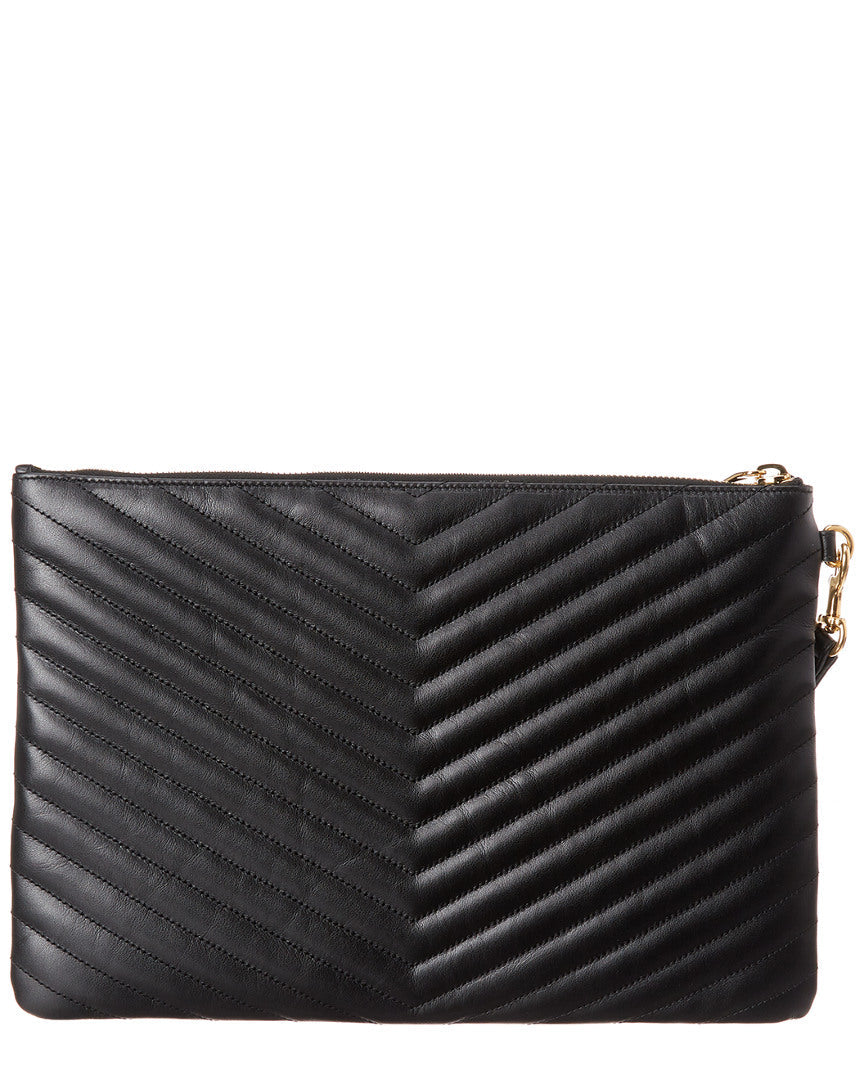Saint Laurent Monogram Matelasse Leather Tablet Pouch