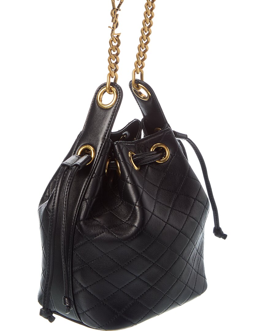Saint Laurent Joe Mini Quilted Leather Bucket Bag