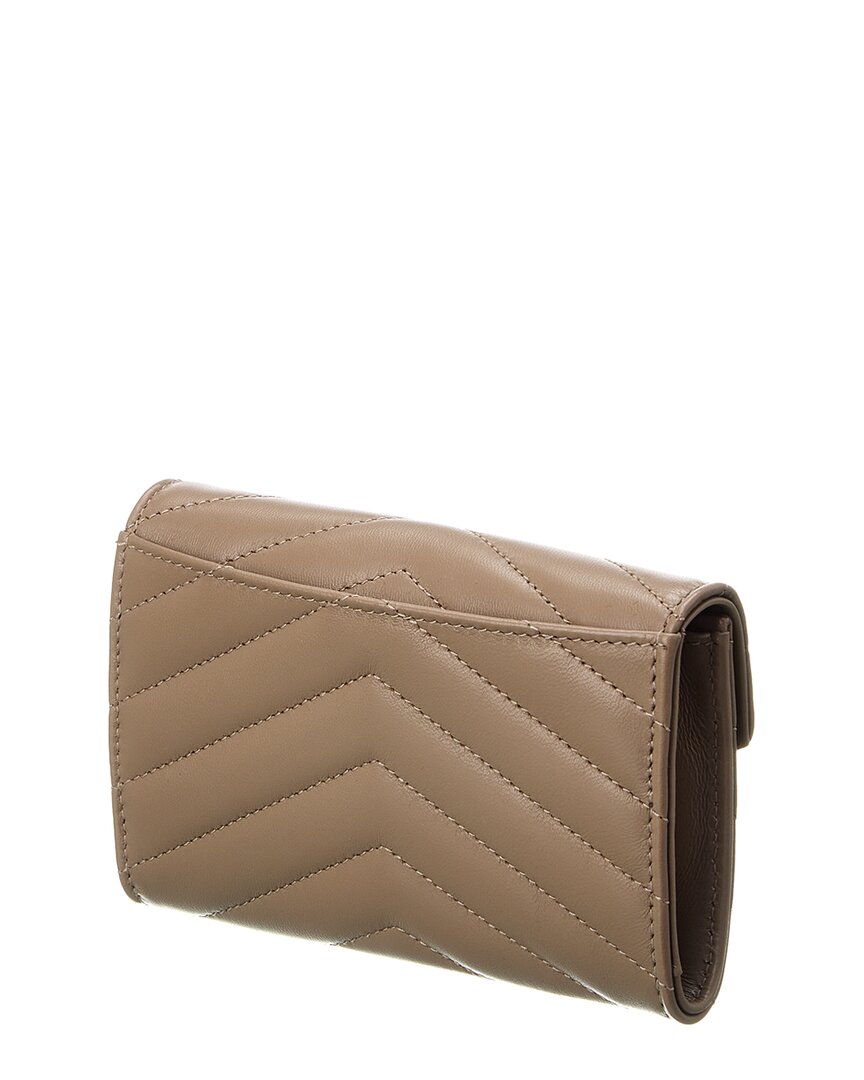 Saint Laurent Small Matelasse Leather Envelope Wallet