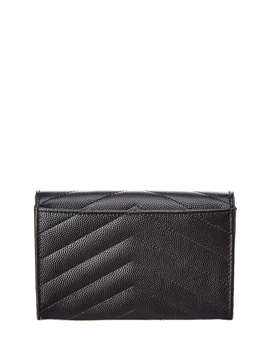 Saint Laurent Small Matelasse Leather Envelope Wallet