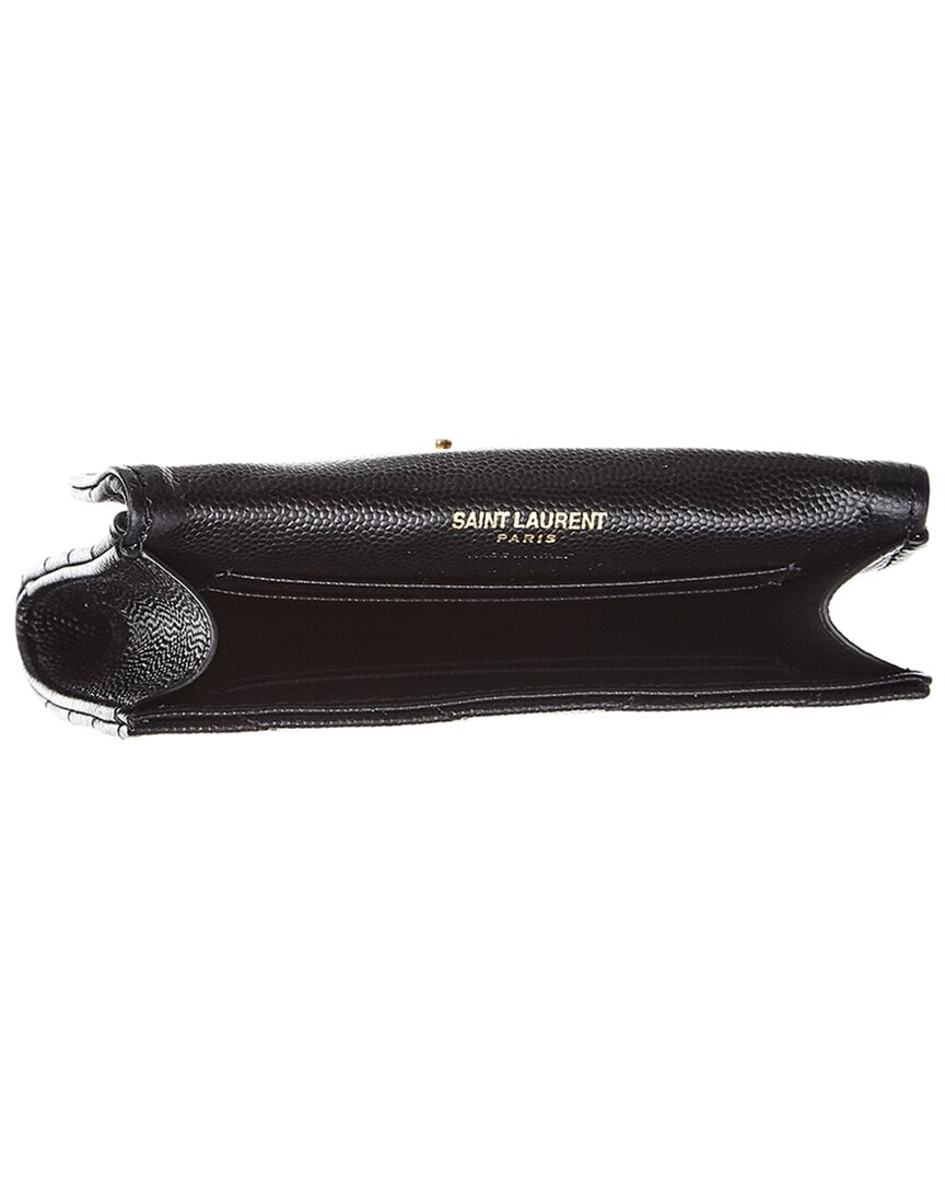 Saint Laurent Small Matelasse Leather Envelope Wallet
