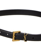 Saint Laurent Cassandre Thin Leather Belt