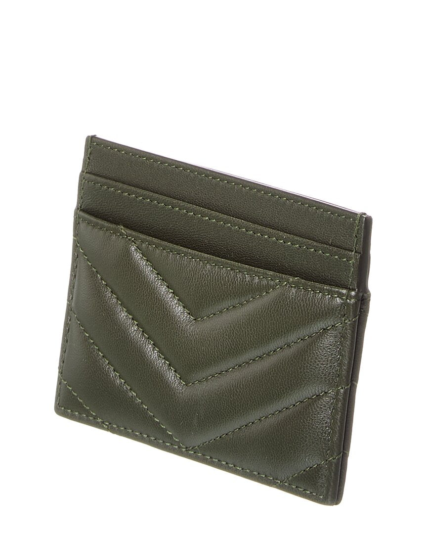 Saint Laurent Monogram Matelasse Leather Card Holder