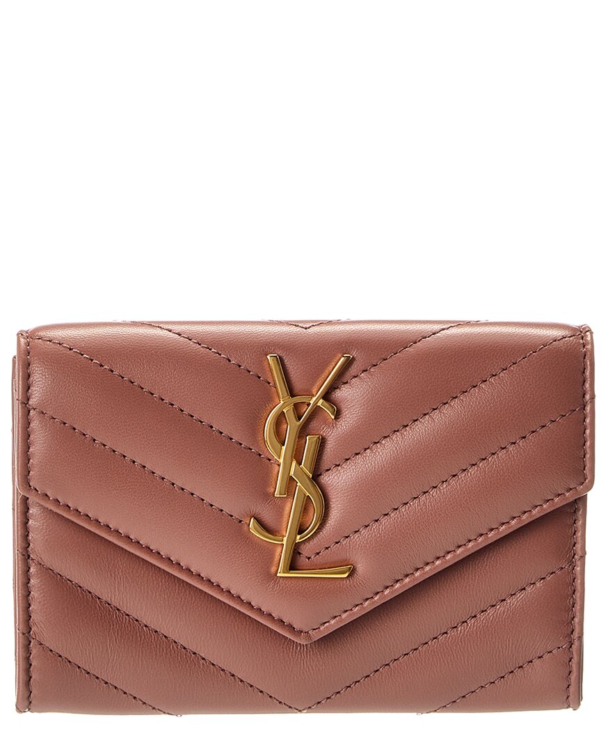 Saint Laurent Small Matelasse Leather Envelope Wallet