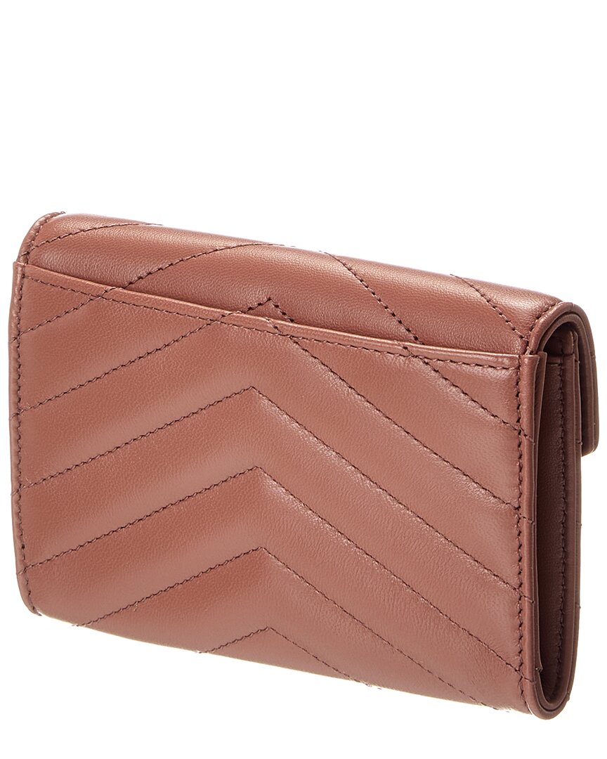 Saint Laurent Small Matelasse Leather Envelope Wallet