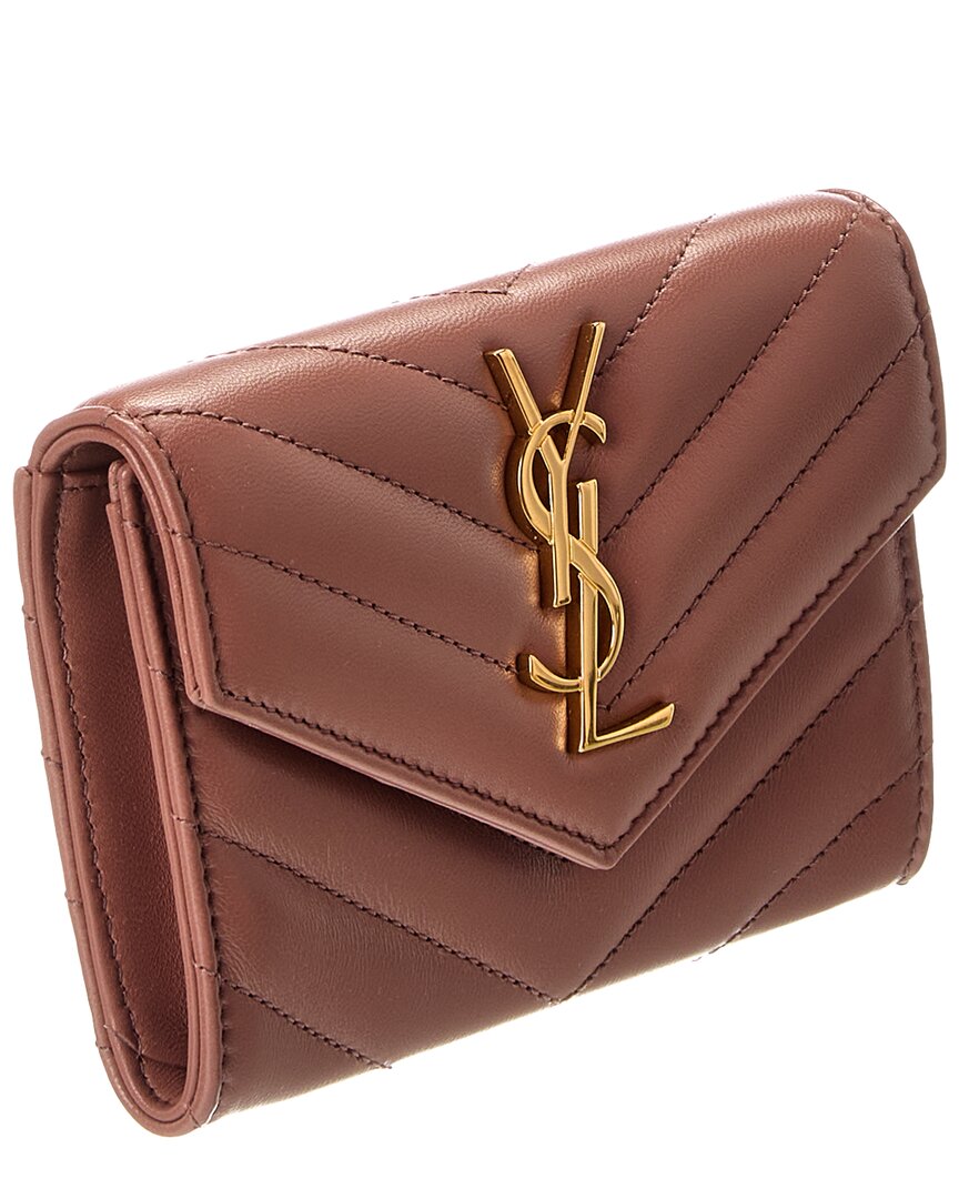 Saint Laurent Small Matelasse Leather Envelope Wallet