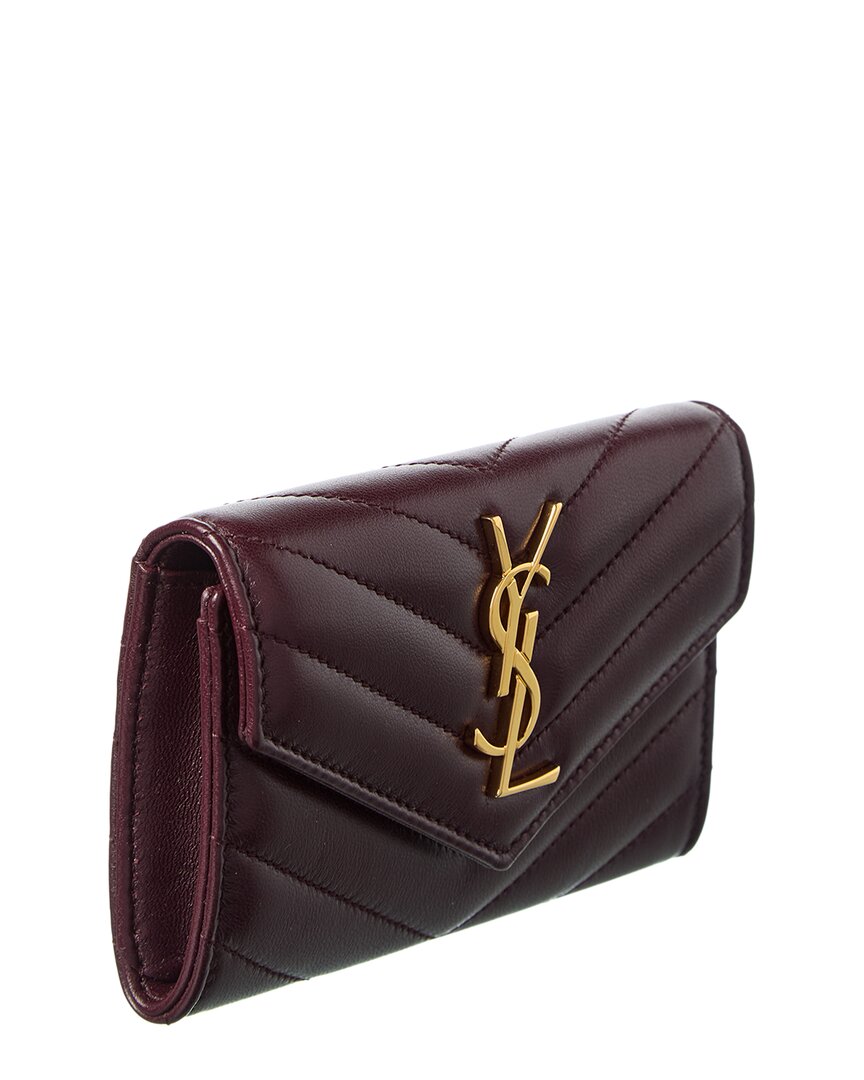 Saint Laurent Small Matelasse Leather Envelope Wallet