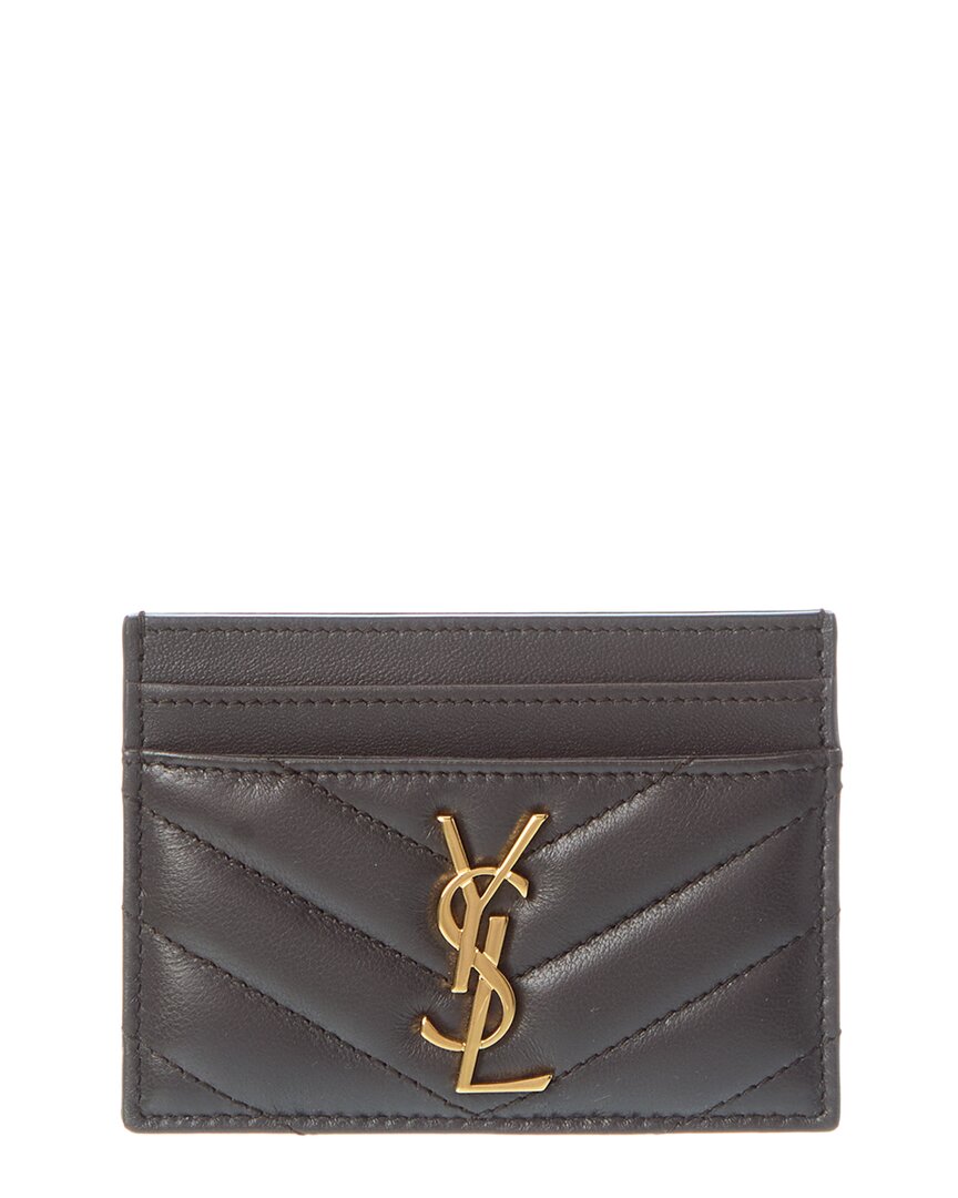 Saint Laurent Monogram Matelasse Leather Card Holder