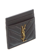 Saint Laurent Monogram Matelasse Leather Card Holder