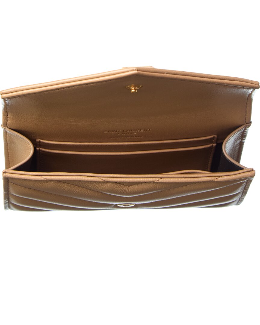 Saint Laurent Small Matelasse Leather Envelope Wallet