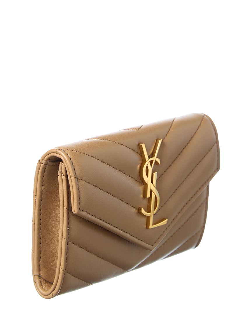 Saint Laurent Small Matelasse Leather Envelope Wallet