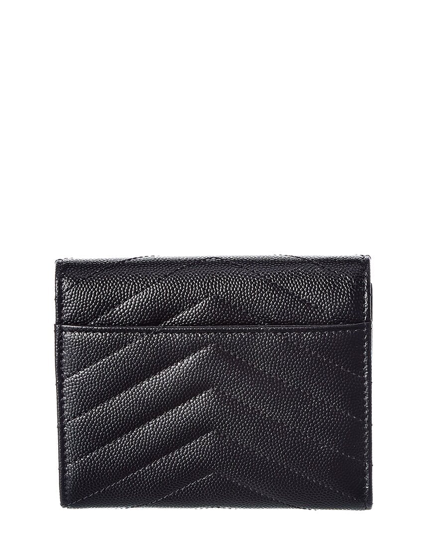 Saint Laurent Monogram Matelasse Leather Trifold Compact Wallet
