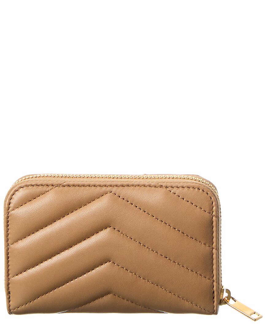 Saint Laurent Cassandre Leather Zip Around Wallet