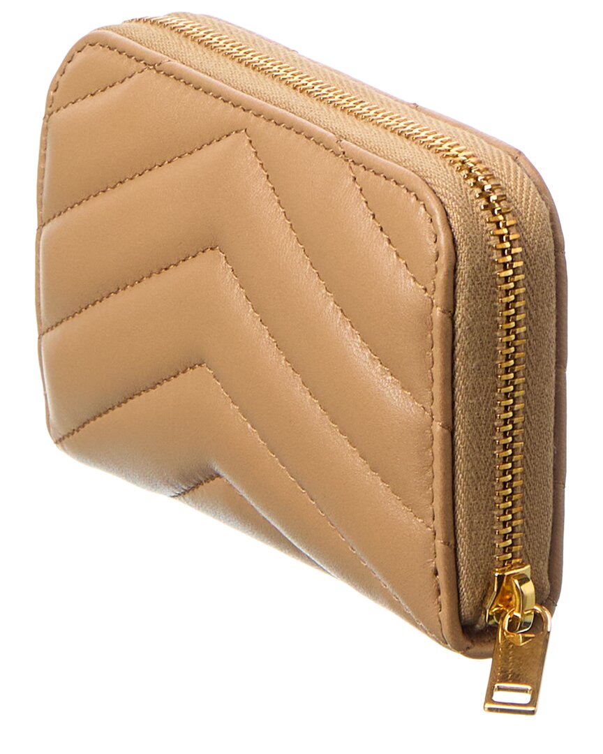 Saint Laurent Cassandre Leather Zip Around Wallet