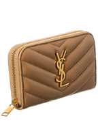 Saint Laurent Cassandre Leather Zip Around Wallet