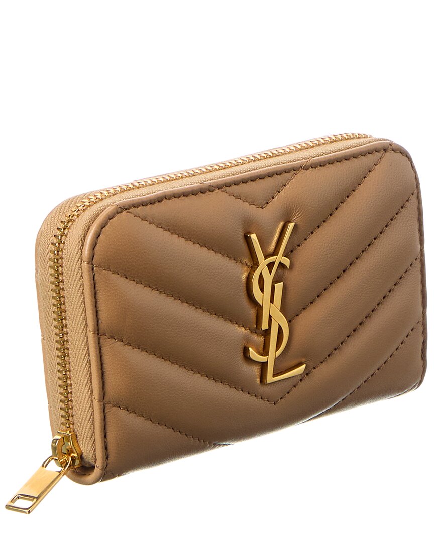 Saint Laurent Cassandre Leather Zip Around Wallet