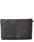 Saint Laurent Monogram Matelasse Leather Document Holder, Black