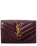 Saint Laurent Small Matelasse Leather Envelope Wallet