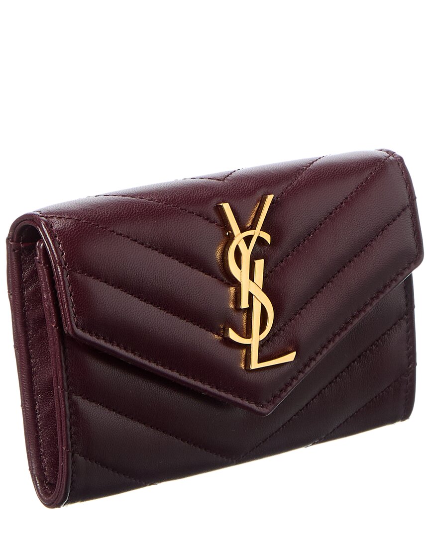Saint Laurent Small Matelasse Leather Envelope Wallet