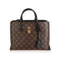 Louis Vuitton Louis Vuitton Monogram Canvas & Black Calfskin Flower Tote